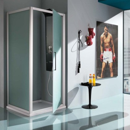 SAMO Europa Душевой угло 86-92х200см., профиль хром, прозрачное стекло c боковой стенкой 87-90х200, профиль хром, прозрачное стекло (Возможна комплектация с гидромассажем!)