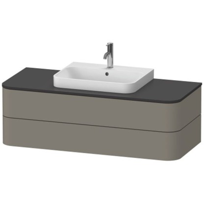 Duravit Happy D.2 Plus Тумба подвесная 130x55х40.8см, с раковиной и 2 ящиками, цвет: stone grey satin matt