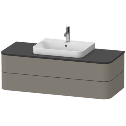 Duravit Happy D.2 Plus Тумба подвесная 130x55х40.8см, с раковиной и 2 ящиками, цвет: stone grey satin matt