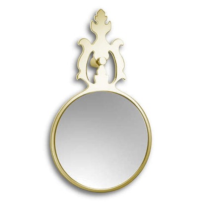 Bertocci Grimilde Косметическое ручное/настенное зеркало без подсветки, 2-х кратное увеличение, цвет: золото