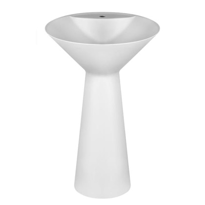 Gessi Cono Раковина 46х90 см, 1 отв., напольная, Cristalplant, без перелива, слив в стену, с сифоном, цвет: матовый белый