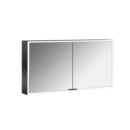 Emco Prime Зеркальный шкаф 130см., с подсветкой LED навесная модель, 2-дверки, IP 20 с Lichtpaket, зеркальная задняя стенка, цвет черный