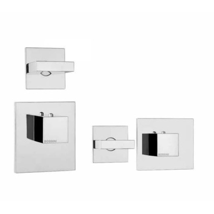 Bossini Rectangular Термостат для душа, встраиваемый, с девиаторм/запорным вентилем на 1 или 2 выхода, уст-ка верт/гор., цвет: хром
