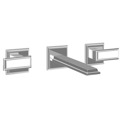 Gessi Eleganza Встраиваемый смеситель для раковины на 3 отверстия, без донного клапана, с изливом, внешняя часть, цвет: Finox