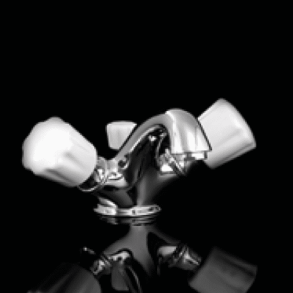 Devon&Devon Morris Смеситель для раковины  на 1 отв, с донным клапаном, ручки белые, цвет: хром