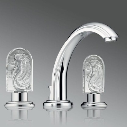 THG Na?ade Смеситель для раковины, 3 отв., цвет: хром/прозрачный хрусталь