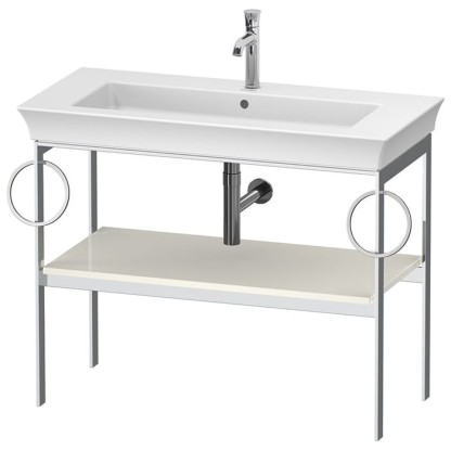 Duravit White Tulip Металлическая консоль 98.4x45х76см., напольная, 1 дерев. полка, 2 п/держ., цвет: Nordic White HighGloss