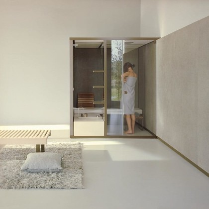 Effegibi BodyLove H Хаммам 200x176x220см, угловая DX, цвет: керамогранит Champagne