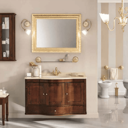 EBAN Virginia Комплект мебели: база под раковину, с раковиной и зеркалом, 103см , подвесной, Цвет: Noce