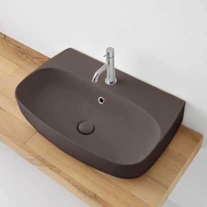 Kerasan Nolita Раковина 70х45 см, 1 отв., подвесная/накладная, цвет: Borgogna matt