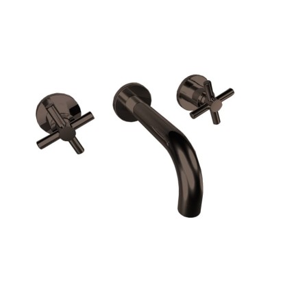 Bongio T Cross Смеситель для раковины, на 3 отв., излив: 22см, внешняя часть, цвет: Terra di Toscana