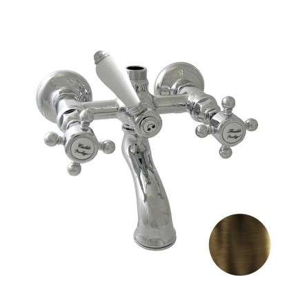 Nicolazzi Half Dome Смеситель для ванны на 2 отверстия, с переключателем ванна/душ, вывод сверху 3/4" (для душ. стойки), цвет: тёмная бронза