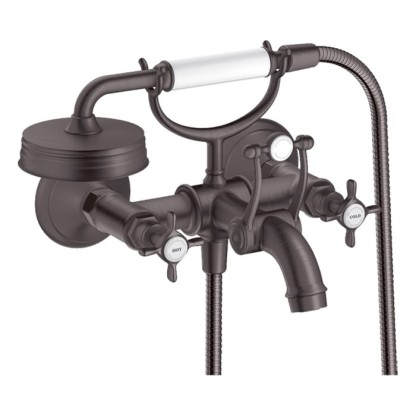 Axor Montreux Смеситель для ванны, настенный, с ручным душем, цвет: шлифованный черный хром