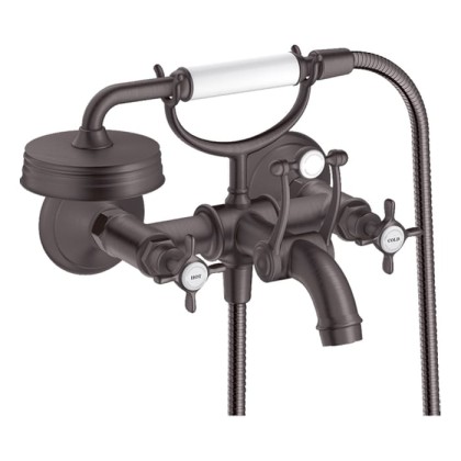 Axor Montreux Смеситель для ванны, настенный, с ручным душем, цвет: шлифованный черный хром