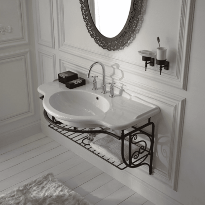 Globo Paestum Консоль подвесная 110x60x60см, с раковиной на 1 отв, цвет: состаренный металл