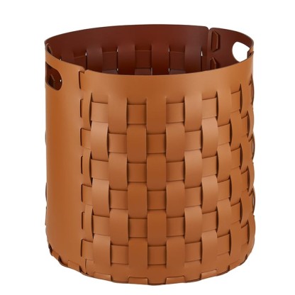 ADJ Круглая корзина Bottega, D40xH40 см., цвет: коньяк/бордо