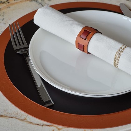 ADJ Кольцо для салфеток Bottega, D5 см., цвет: коньяк/бордо