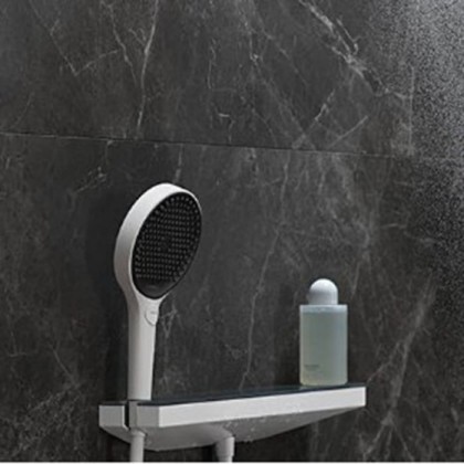 Hansgrohe Rainfinity Шланговое соединение с держателем для душа Porter 500 и полкой L, цвет: белый