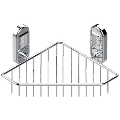 THG Oceania Полочка металлическая, подвесная, решетка, угловая, 20х20см., цвет: хром/прозрачный хрусталь