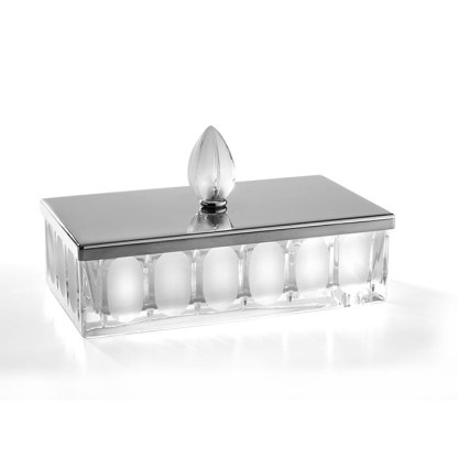 3SC Montblanc Коробочка универсальная, 23х12,5хh7см, с крышкой, настольная, цвет: прозрачный хрусталь/хром