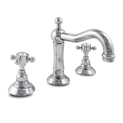 Nicolazzi Half Dome Crystal Смеситель для раковины на 3 отверстия, с донным клапаном, излив: 165 мм, цвет: хром