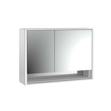 Emco Loft Зеркальный шкаф 100см., с подсветкой LED с с ниж.отделением навесная модель, 2-дверки, широкая дверка справа зеркальная задняя стенка
