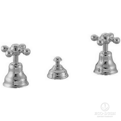 CISAL Arcana Ceramic Смеситель для биде на 3 отверстия без излива, с донным клапаном, цвет:  хром