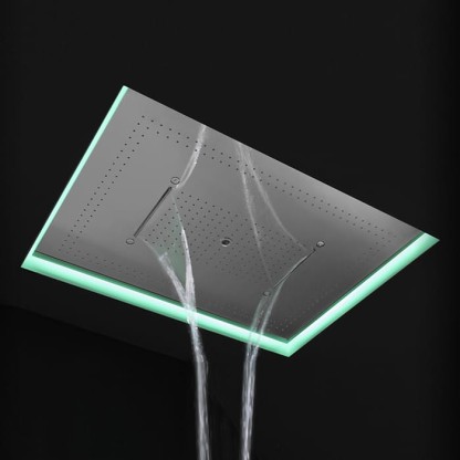 Antonio Lupi Душевая система Meteo XXL 100x75x11 см, с подсветкой LED, цвет: полированная сталь
