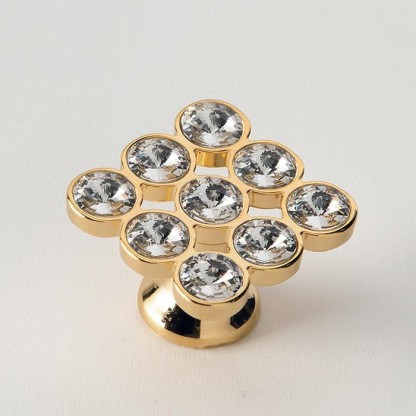 EBAN 9 Strass, ручка-кнопка для мебели, цвет: Swarovski золото