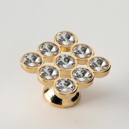 EBAN 9 Strass, ручка-кнопка для мебели, цвет: Swarovski золото