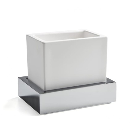 3SC SK 3.0 Стакан настольный, композит Solid Surface, цвет: белый/хром