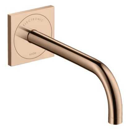 Axor Uno? Смеситель для раковины, встраиваемый, электронный, излив: 22.5см., цвет: полированное красное золото