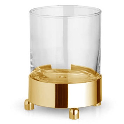 Bertocci Cinquecento Стакан настольный, цвет: прозрачное стекло/золото