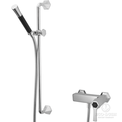 CISAL Cherie Смеситель для душа однорычажный, с душевым комплектом, цвет: хром/черный