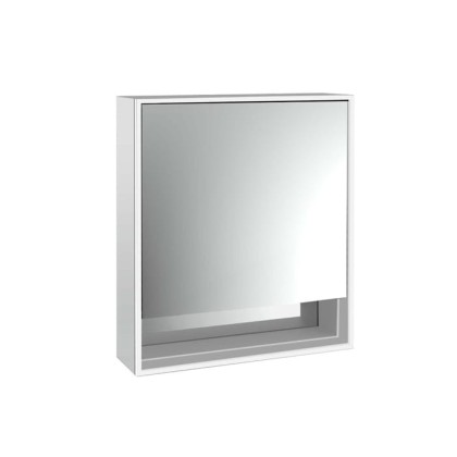 Emco Loft Зеркальный шкаф 60см., с подсветкой LED с с ниж.отделением навесная модель, 1-дверка, петли слева зеркальная задняя стенка