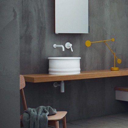 Agape Vieques Раковина 43.5x19 см, без отв., круглая, цвет: белый