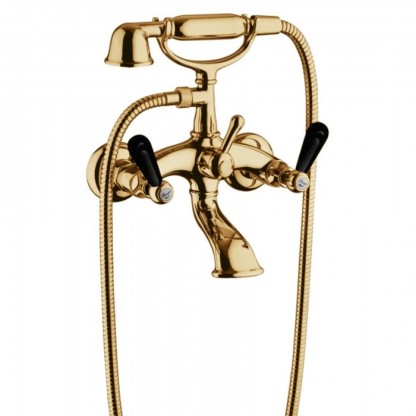 Смеситель для ванны Bongio Mille Nuits, цвет: золото/черный фарфор