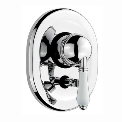 Nicolazzi P.m. Blanc Встраиваемый смеситель для душа с переключением, 2 источника, ручки белая керамика, цвет: хром