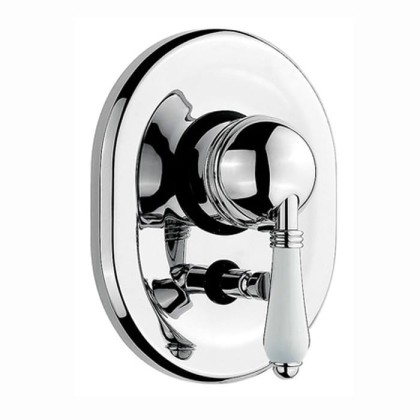 Nicolazzi P.m. Blanc Встраиваемый смеситель для душа с переключением, 2 источника, ручки белая керамика, цвет: хром