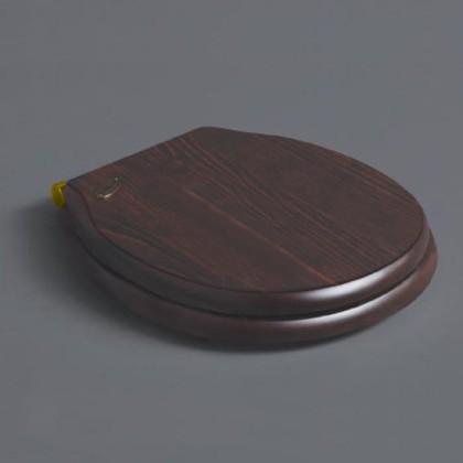 SIMAS Londra Сиденье для подвесного унитаза, дерево, цвет орех, петли - золото