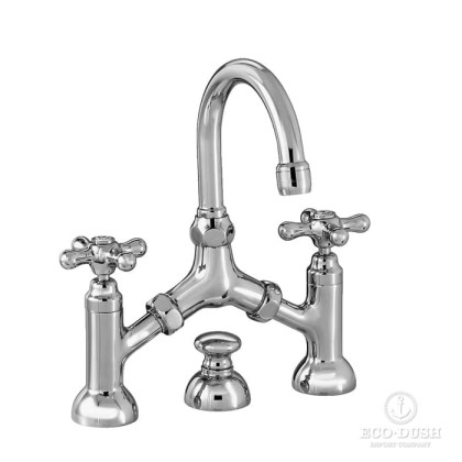 Stella Roma Смеситель для раковины на 3 отверстия 3215/351 с донным клапаном, цвет: хром