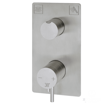 HUBER Lynox Встраиваемый термостатический смеситель для душа с переключателем на 2 выхода, нержавеющая сталь