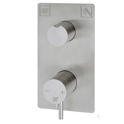 HUBER Lynox Встраиваемый термостатический смеситель для душа с переключателем на 2 выхода, нержавеющая сталь