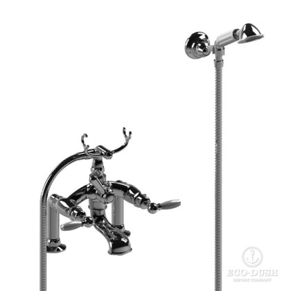 Stella Italica Leve Смеситель на борт ванны на 2 отверстия 3274RG305/6 с ручным душем, цвет: хром