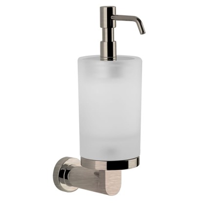 Gessi Emporio accessories Дозатор для жидкого мыла, подвесной, сатинированное стекло, цвет: Finox Brushed Nickel