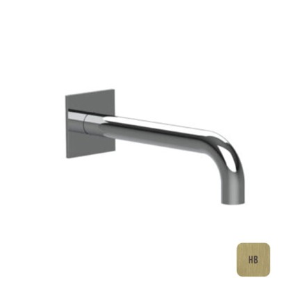 Almar Излив для ванны, 24cм., настенный, с квадратным отражателем, цвет: латунь брашированная PVD