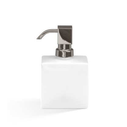 Decor Walther DW 6260 Дозатор для мыла, настольный, фарфор, цвет: белый / никель сатинированный