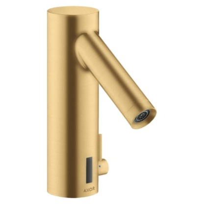 Axor Starck Cмеситель для раковины, на 1 отв., электроный, питание от сети 230V, с регулировкой температуры, цвет: шлифованное золото