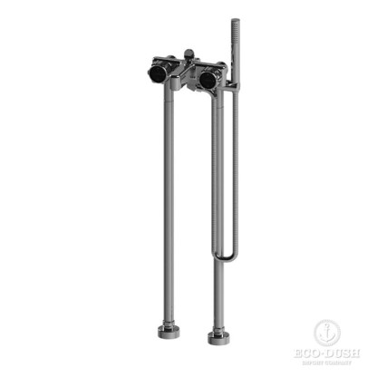 Stella Timeaster Напольный смеситель для ванны 3267/CL306 с ручным душем, ручка d=65мм, цвет: хром