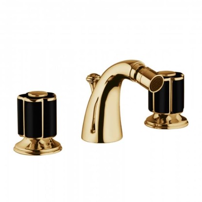 Смеситель для биде Bongio Fleur Noir, цвет: золото/черный фарфор